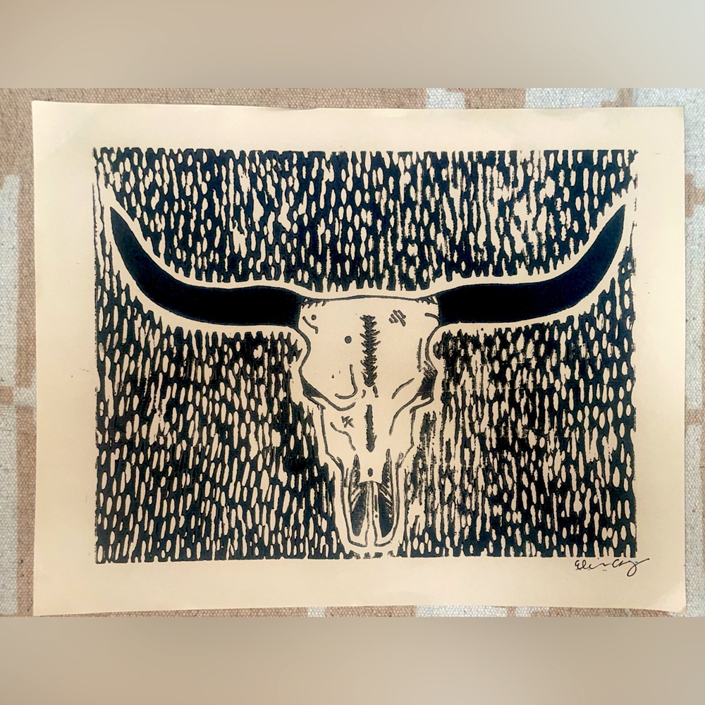 Printed Press Longhorn Art
